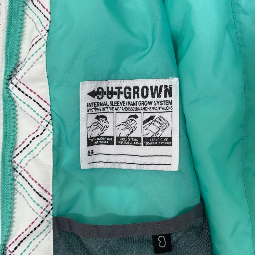 Columbia Omni Tech Interchange White Teal Plaid Softshell Jacket‎ Girl's Medium